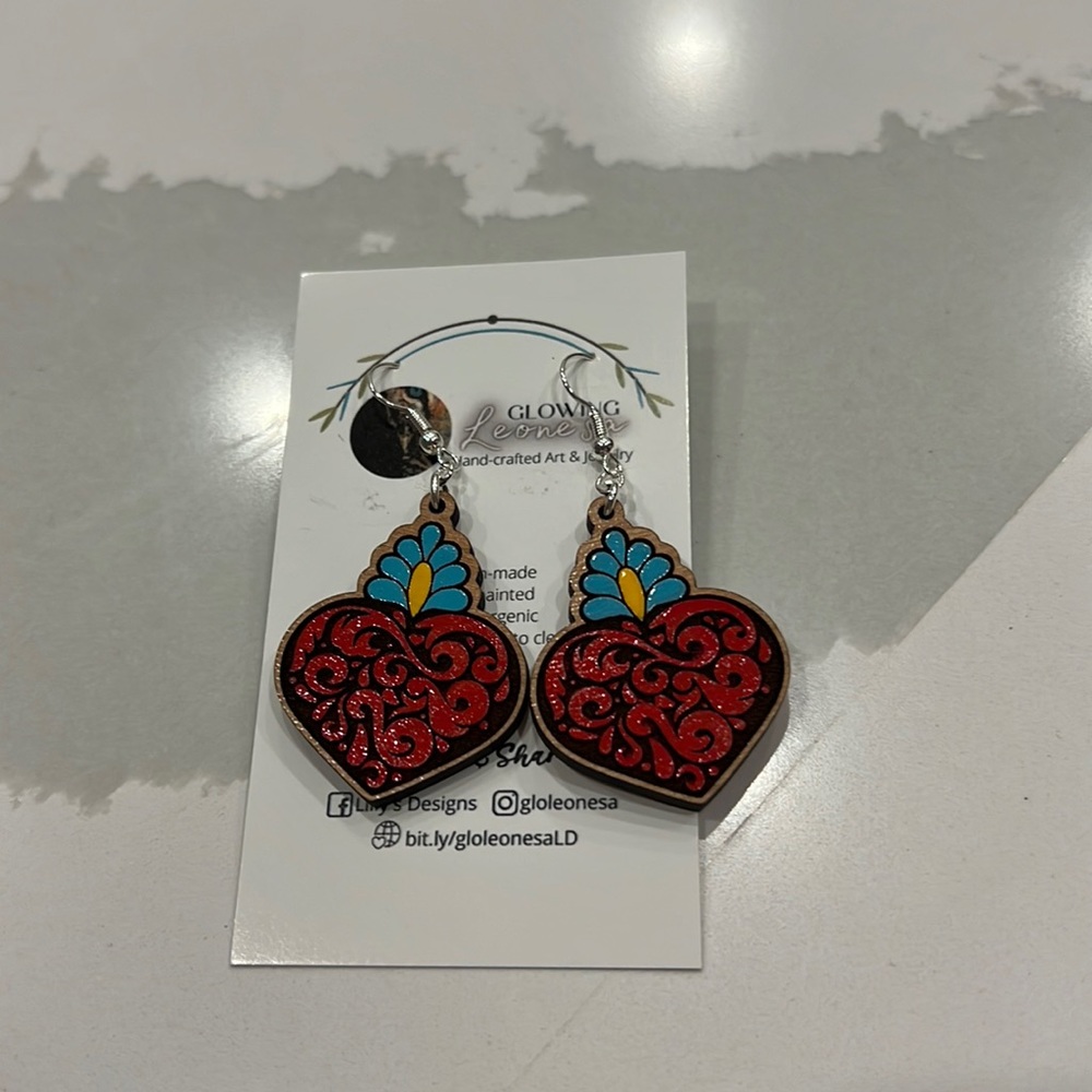 Handcrafted heart earrings!